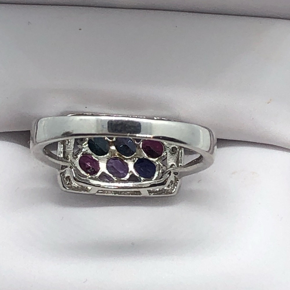 925 SAPPHIRE ENGAGEMENT RING Size - Picture 7 of 9